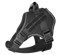 Accessoires de marche pour chiens Harnais de chien de grande taille Tactique Gilet militaire Pet berger allemand Golden Retriever Training(noir, M 14-25KG)