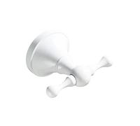 Accessoires de matériel de Salle de Bain Blanc, Double Barre de Serviette de Bain en Laiton, Ensemble d'étagères de Brosse de Toilette, Porte-Rouleau de Papier WC, Porte-Savon de Douche, Crochet