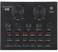 Accessoires de Microphone pour Carte Son en Direct V8,Carte Son de Changeur de Voix avec Plusieurs Effets Sonores,Volume Intelligent Multifonctionnel pour Chanter,Vivre,Enregistrer,Musique
