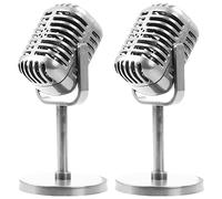 Accessoires de Microphone rétro modèle 2 pièces/Ensemble, Accessoire Vintage, Faux Micro, Ornement de Table pour Halloween, fête de Mariage