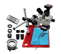 Accessoires de microscope de laboratoire 3,5 x 90 x Microscope stéréo trinoculaire Simul-focal 21 MP Adaptateur HDMI Caméra USB Tampon en alliage d'aluminium PCB Outils de réparation de soudure