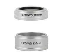 Accessoires de microscope WD 0,5X 0,7X 2.0X G-AL Microscope stéréo Microscope Trinoculaire Objectif Auxiliaire Lentille de Barlow 54,8 mm pour SMZ645 745 Durabilité et performance fiable (0,5 x 0,7 x)