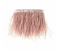 Accessoires de mode pour femmes, ruban de plumes, 8-10 cm de large, 1 mètre de long, plumes d'autruche, garniture, ruban de plumes, lisière-voile rose