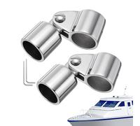 Accessoires De Montage Pour Le Toit De Bateau, Glissière À Mâchoire Pivotante, Set en Acier Inoxydable 2 Pièces Anti-Rouille pour Montage Taud Tube Rond, Attaches Rail Latéral, Poteau Support et Pare-