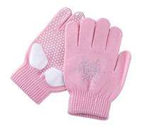 Accessoires de Patinage Artistique, Gants de Patinage sur Glace pour Enfants Gants Figure tricotés épais antidérapants avec Flocons Neige en Strass Accessoires Glace d'hiver Chauds pour Le C