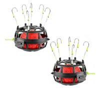 Accessoires de pêche à 6 hameçons - Panier à nourriture avec 360 ° - Appât de pêche pour carpe herbe, tilapia et poissons d'eau douce - Accessoires de pêche à la truite - Panier de pêche pour rivières