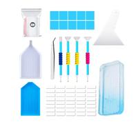 Accessoires de peinture à strass - Ensemble multi-usages, outils d'artisanat avec pochettes de rangement, fournitures de bricolage de couleur dégradée, équipement de mosaïque diamant, kit de loisirs