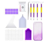 Accessoires de peinture à strass - Ensemble multi-usages, outils d'artisanat avec pochettes de rangement, fournitures de bricolage de couleur dégradée, équipement de mosaïque diamant, kit de loisirs