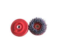 Accessoires de perçage à brosse métallique, Roue de brosse à tasse abrasive 4 pouces rouge multi-tailles vernis pierre verrouillage d'escargot. Sol en béton(6000-1PC-M 5 8 11)