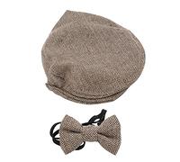 Accessoires de Photographie de Bébé, Chapeau de Gentleman, Nœud Papillon, Accessoires de Photographie pour Nouveau-né, Ensemble D'accessoires de Photographie Pour Bébé, Tenues de Photo(Café)