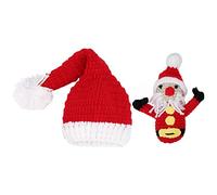Accessoires de Photographie de bébé Rouge, poupée de Chapeau, Accessoires de Photo de Nouveau-né de noël fabriqués à la Main, Ensemble de Crochet Mignon, Fait à la Main et Vif,