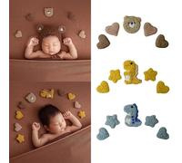 Accessoires De Photographie De Nouveau-Né, Ensemble De 5/7/10 Pièces, Bricolage Fait À La Main, Laine, Feutre De Bébé, Dinosaure, Étoiles, Amour, C¿Ur, Poupée