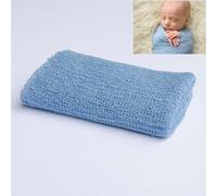 Accessoires de photographie pour nouveau-né,couverture ronde en tricot pour bébé,douce,pour emmailloter,pour studio photo - Type Azure-40 by150cm wrap #B