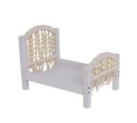 Accessoires de photographie pour nouveau-né - Lit en bois blanc pour séance photo de bébé - Lit de poupée - Lit en bois blanc pour photographie