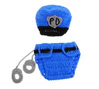 Accessoires de photographie pour nouveau-né - Tricot au crochet pour la police - Vêtements - Costume de photo de nourrisson - Accessoires de vêtements pour bébé - Kit de premiers secours - Équipement