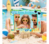 Accessoires de photomaton pour la fête de la Piscine Bleue Pool Birthday Party Supplies décoration d'anniversaire Splish Splash décoration d'anniversaire pour Une fête d'été à la Piscine