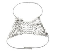 Accessoires de poitrine à franges - Fait à la main - Rond à paillettes - Soutien-gorge pour femme et fille - Accessoires de corps - Chaîne de poitrine harnais pour femme, taille unique, Comme décrit