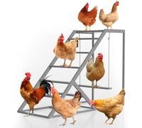 Accessoires de poulailler avec balançoire de poulet, échelle de poulet, barres de perchoir pour poulets en poulailler, jouets d'enrichissement de poulet, fournitures d'habitat de volaille, gris