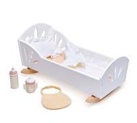 Accessoires de Poupée Lit bébé berceau en bois Petit cygne Tender Le