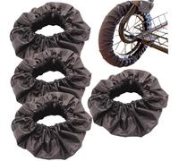 Accessoires de poussette 4pcs, couvercles de roue en fauteuil roulant à la poussière d'Oxford avec bande élastique, couvercles pneus pour roues 6, 3 à 7, 1 pouces l'arrière avant.