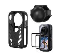 Accessoires de protection 3 en 1 pour Insta360 X6, coque en silicone + cache objectif + 2 films de protection d'écran en verre trempé pour caméra d'action Insta 360 X6