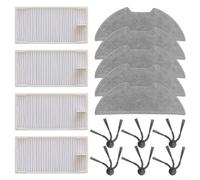 Accessoires de rechange pour aspirateur robot Eureka E20 pour Evo Plus, comprend 4 filtres HEPA, 5 chiffons de serpillère, 6 brosses latérales