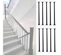 Accessoires De Rechange Robustes Pour Escaliers Et Balustres, Balustres Ronds En Fer Forgé Pour Marches, Rampes, Escaliers Extérieurs Et Bâtiments Commerciaux, Noir, Paquet De 10, Hauteur 115 Cm / 45
