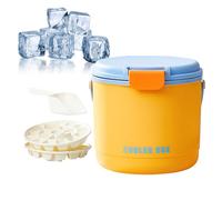 Accessoires de refroidisseur de boisson - Seau à glace | Refroidisseur à vin portable à triple isolation avec couvercle | Garde au froid plus longtemps pour pique-nique, extérieur, camping (orange
