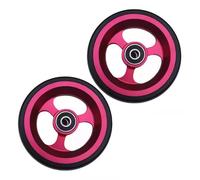 Accessoires de remplacement for roue avant de fauteuil roulant de sport Roulettes universelles de déambulateur 4/5 pouces Roulements à rouleaux ID 8 mm, pneus pleins en PU Moyeux en aluminium(Rouge,10