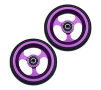 Accessoires de remplacement for roue avant de fauteuil roulant de sport Roulettes universelles de déambulateur 4/5 pouces Roulements à rouleaux ID 8 mm, pneus pleins en PU Moyeux en aluminium(Purple,1