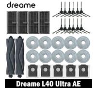 Accessoires de remplacement pour aspirateur Dreame L40 Ultra AE : brosse principale, brosse latérale, filtre HEPA, chiffons de nettoyage, sac à poussière, pièces détachées 34 PCS