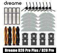 Accessoires de remplacement pour aspirateur robot Dreame D20 Pro Plus / D20 Pro : brosse principale, brosse latérale, filtre HEPA, chiffons de nettoyage, sac à poussière, pièces détachées 8 PCS
