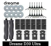 Accessoires de remplacement pour aspirateur robot Dreame D30 Ultra : brosse principale, brosse latérale, filtre HEPA, chiffons de nettoyage, sac à poussière, pièces détachées 34 PCS