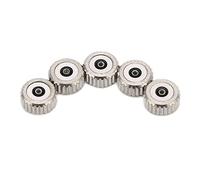 Accessoires de remplacement pour couronne de montre, tête de montre en acier, couronnes de montre à trous plats assorties en argent et en or, comprenant 5 tailles adaptées à la (Grand trou plat de 6
