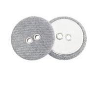 Accessoires de réparation décoration vêtements Style plat, 200 pièces, tissu rond en sergé recouvert boutons à 2 trous(Grey,15mm)