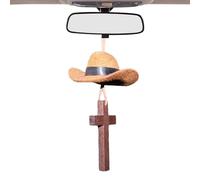 Accessoires De Rétroviseur - Rustique Et Chapeau De Cowboy À Suspendre pour Voiture, Décoration De Charme De Miroir De Style Occidental pour Intérieur De Voiture, Accessoire Décoratif Po