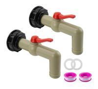 Accessoires de robinet en plastique pour réservoir d'eau de pluie de 1000 L pour système avec bec verseur de 32 mm, comprend 2 connecteurs, 2 joints, 2 couvercles de conversion et 2 rubans pour