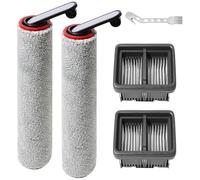 Accessoires de rouleau de brosse pour Mova M10, pour Dreame Mova M10 pièces de rechange d'aspirateur eau et poussière, 2 rouleaux de brosse + 2 filtres HEPA + 1 brosse de nettoyage