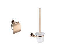Accessoires de Salle de Bain en Or Rose Brillant, Porte-Serviettes en Acier Inoxydable 304, Porte-Rouleau de Papier Toilette, Porte-mouchoirs, Double Tasse, Crochets pour Barre à Serviettes,
