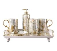 Accessoires de Salle de Bain Ensemble d'accessoires de Salle Bain léger 6 pièces, Baignoire en céramique complète Distributeurs de Savon