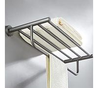 Accessoires de Salle de Bain Gris Ensemble Porte-brossage en Laiton WC Roll Paper Paper Shelf Rail Douche de Douche Mural Crochet Coie-sèche-Cheveux, Barre de Serviette Unique LWX