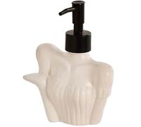 Accessoires de salle de bain mignons Distributeur De Savon Liquide En Céramique 200 Ml Avec Pompe Argentée, Élégant, For Salle Bain Et Cuisine, Rose Bouteille pompe en céramique(White)