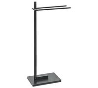 Accessoires de Salle de Bain Porte-Serviettes Acier 2 Rails Noir Selva