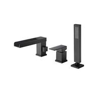 Accessoires de Salle de Bain, Robinet de Baignoire avec Douche, Mitigeur de Douche en Laiton à poignée Unique et Trois Trous, Style Romain Contemporain, avec Robinet