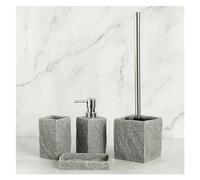 Accessoires de Salle de Bains, Distributeur de Savon Liquide Imitati Granit Unique, Porte-Brosse à Dents, Tasse Porte-Savon, Porte-Brosse de Toilette (Color : 4 Pcs)
