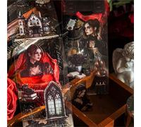 Accessoires de scrapbook autocollants, 6 rouleaux d'autocollants PET Washi Tape, style gothique pour DIY Bullet Journals, planificateur, cartes et scrapbooking (Girls' Academy)