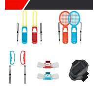 Accessoires de sport 10 en 1 compatibles avec NS Switch, ensembles de jeu avec bracelets, sangles, raquettes de sabre laser, poignées, manette, console, poignée, jeux, kits de sport, fête familiale