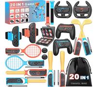 Accessoires de sport 20 en 1 Switch 2, accessoires de sport familiaux pour jeux Nintendo Switch 2 comprenant une sangle de jambe, des clubs de golf, des sangles de volleyball de football, des