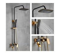 Accessoires de système de douche, ensemble de robinet de douche avec pomme de douche à effet de pluie et douchette à main, ensemble combiné de douche mélangeur de pluie pour salle de bain en aluminium