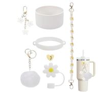 Accessoires de tasse, accessoires de bouteille d'eau | SILICONE POULE COUVERTURE DU BOUTEILLE D'EAU STRAPE CONDUCTION - Pendre de balle en peluche de chaîne de fleurs pour les filles, les femmes, les